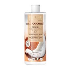 Вода міцелярна зволожуюча кокосова для демакіяжу 3 в 1 RICH COCONUT 400 мл. Евелін 6860