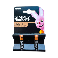 Батарейки LR03  Duracell Simply AAA  2 шт  8296