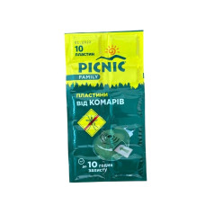 Пластини від комарів Picnic femily 10 год  захисту  10 шт 0428