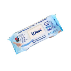 Салфетки влажные для уборки WEWI  голубые  100 шт  1074