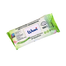 Салфетки влажные для уборки WEWI  зеленые  100 шт  1524