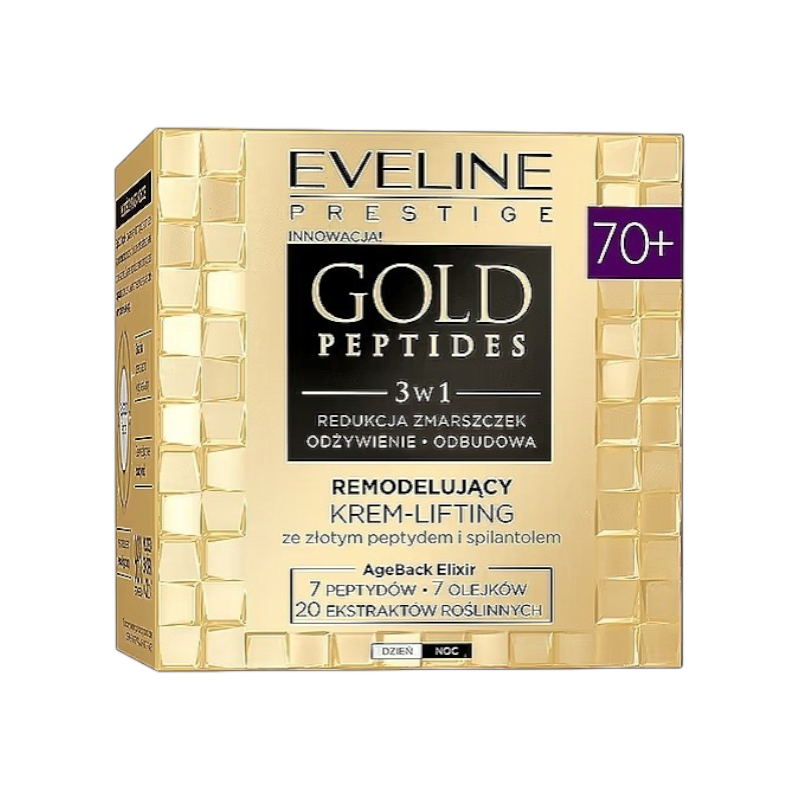 Крем-лифтинг Eveline Cosmetics  GOLD PEPTIDES омолажевающий с пептидами золота и керамидами 70+  день/ночь  50 мл  3064