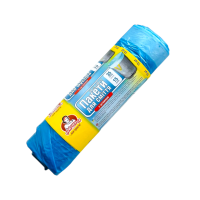 ПМ Пакеты для мусора с затяжками ТМ "Помошница" LDPE  35 л   50 см х 56 см синие 15 шт 7148