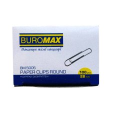 Скрепки, круглые, 28 мм,100 шт. ТМ Buromax  BM 5005  