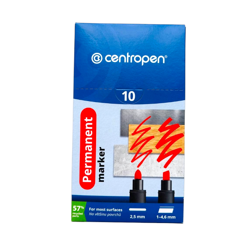 Маркер Centropen 8566/02 красный круглый 2,5мм. 10 шт 6918