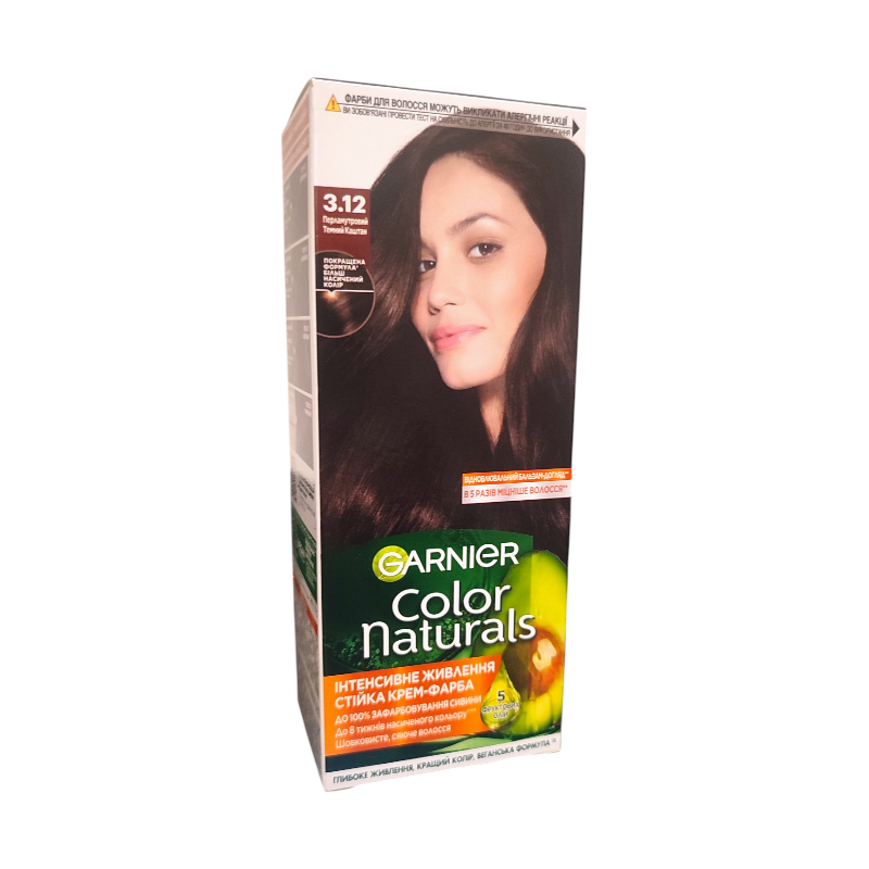 Краска для волос GARNIER Color Naturals 3,12 Перламутровый темный каштан