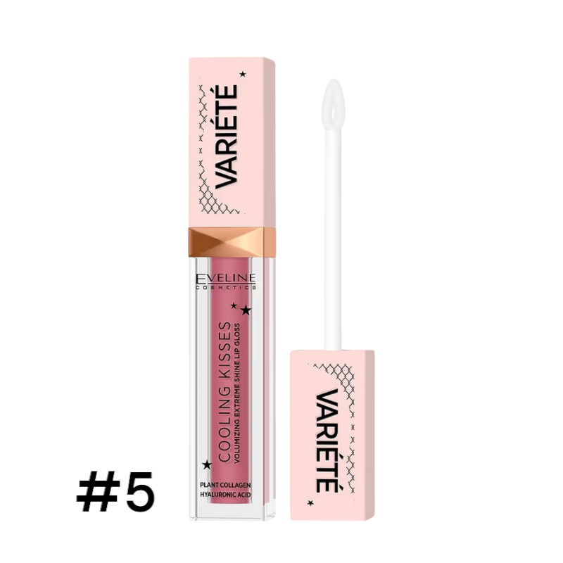 Блиск для збільшення губ охолоджуючий  EVELINE VARIETE COOLING KISSES №05 8054