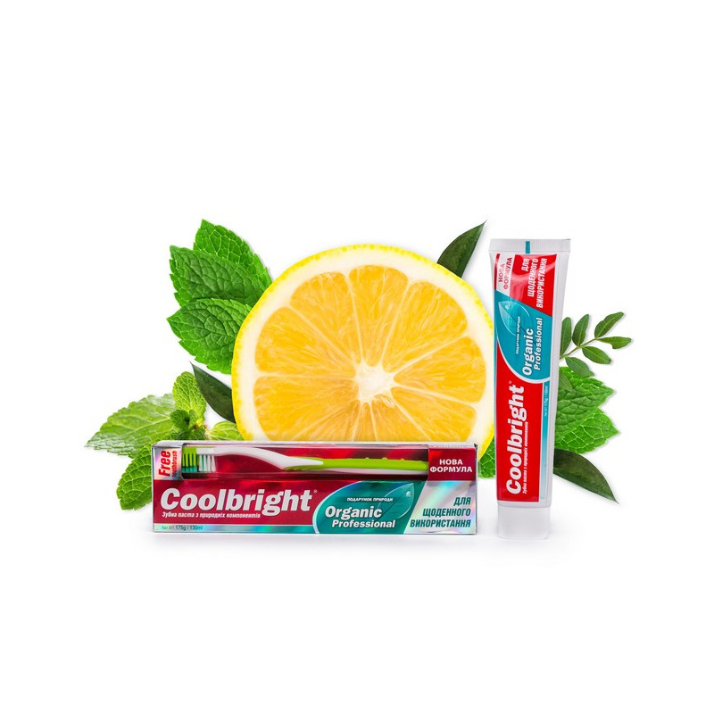 Зубна паста + Зубна щітка CoollBright Organic 175 г. 8183