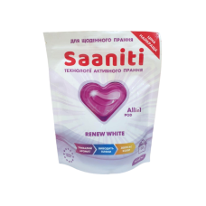 Капсули для прання однокомпонентні SAANITI Renew white 10 шт. 170 г. 0303