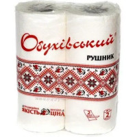 Рушники паперові двошарові по 2 рул. Обухівський