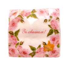Салфетка Розовая рамка La Fleur 33х33, 2 слоя,16 шт. 2229