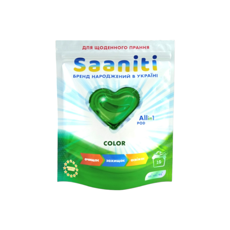 Капсули для прання SAANITI Кольорове 10 шт. 0201