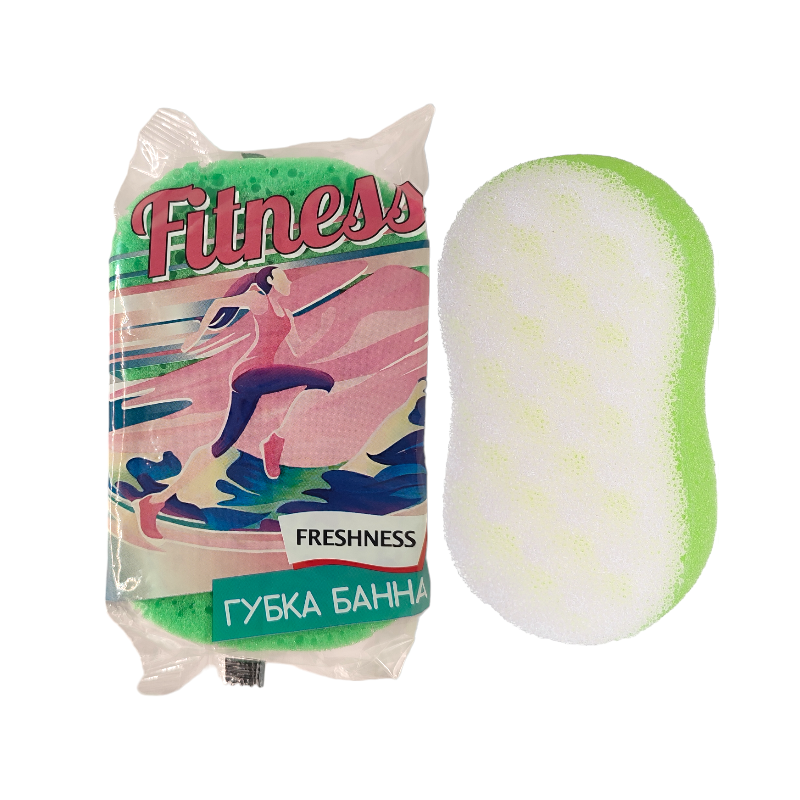Губка банная ТМ Freshness Fitness (зеленая)
